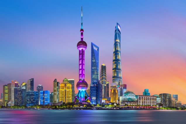 Night View Of Skyscrapers In Shanghai Lujiazui