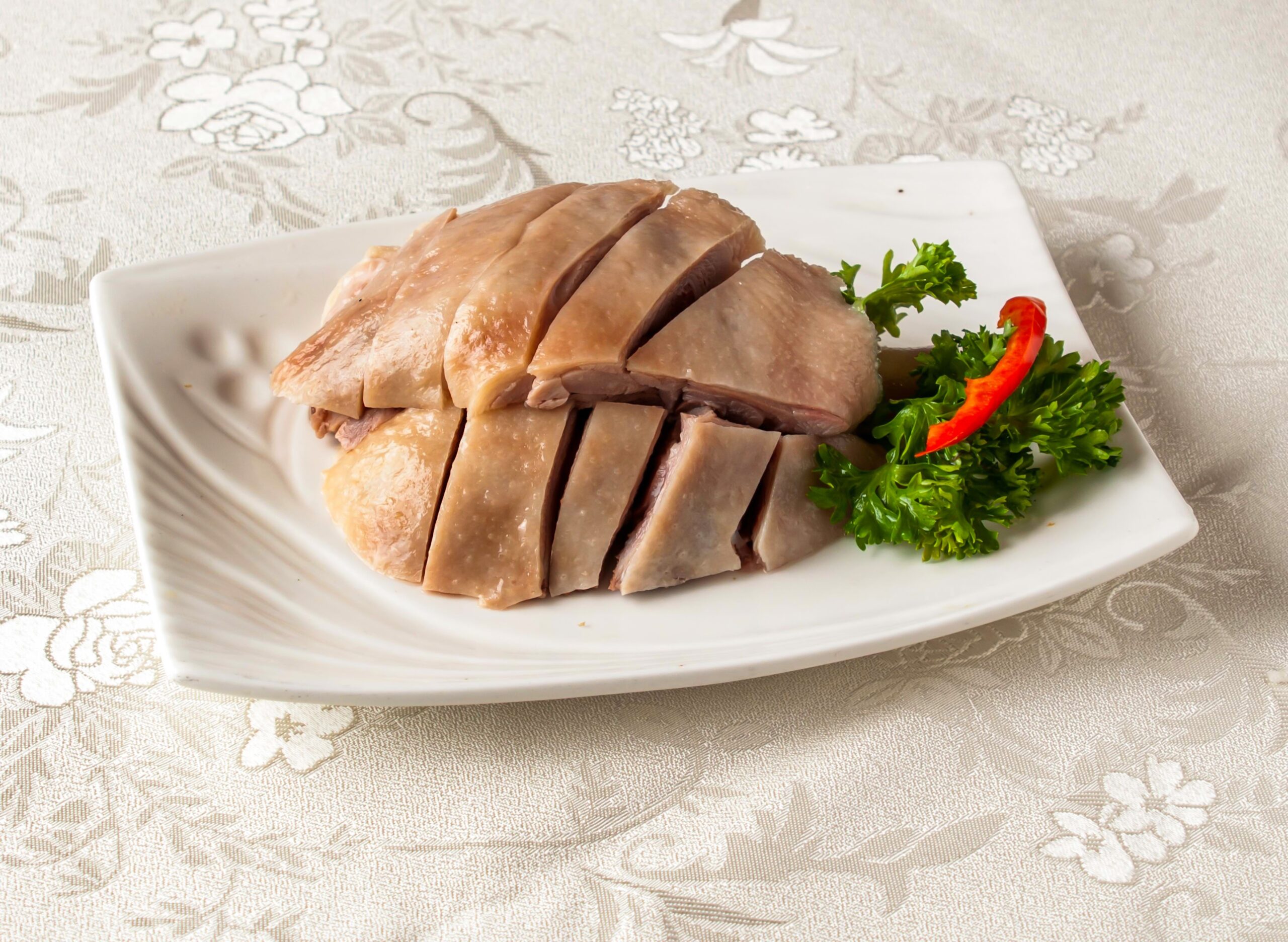 Nanjing,Salted,Duck,Served,Dish,Isolated,On,Background,Top,View