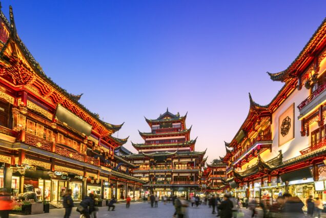 Night View Of Yu Garden In Shanghai